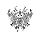 tricep tattoo that makes a different character when my arm is up versus down. make it more girly tattoo design idea