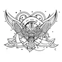 tricep tattoo that makes a different character when my arm is up versus down. make it more girly tattoo design idea