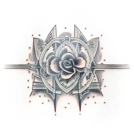 solid garter belt tattoo design idea