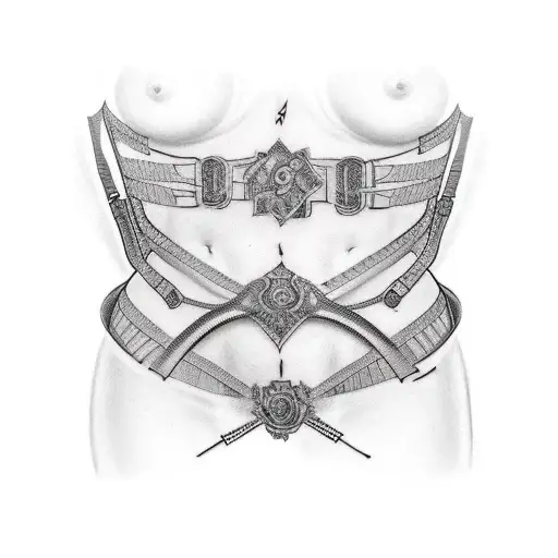 solid garter belt tattoo design idea