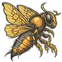 Hornet stinging side profile tattoo design idea