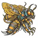 Hornet stinging side profile tattoo design idea