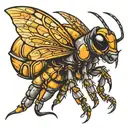 Hornet stinging side profile tattoo design idea