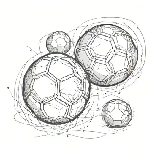 A sketch tattoo of a soccer ball and tennis ball morphing into each other, symbolizing the client's fluidity and adaptability in sports and psychology tattoo design idea