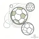 A sketch tattoo of a soccer ball and tennis ball morphing into each other, symbolizing the client's fluidity and adaptability in sports and psychology tattoo design idea