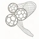 A sketch tattoo of a soccer ball and tennis ball morphing into each other, symbolizing the client's fluidity and adaptability in sports and psychology tattoo design idea
