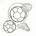 A sketch tattoo of a soccer ball and tennis ball morphing into each other, symbolizing the client's fluidity and adaptability in sports and psychology tattoo design idea