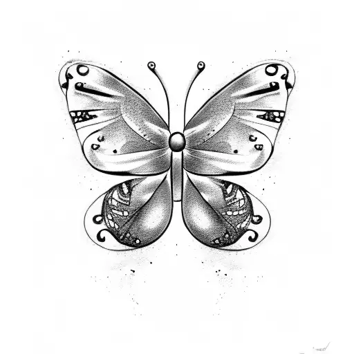 Butterfly semicolon body tattoo design idea