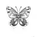 Butterfly semicolon body tattoo design idea