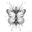 Butterfly semicolon body tattoo design idea
