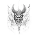 half devil half god tattoo design idea