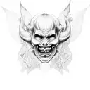 half devil half god tattoo design idea