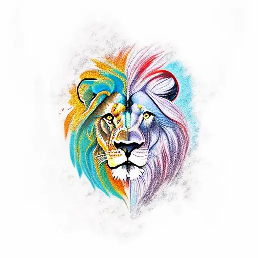 Lion, Wolf e eagle tattoo design idea