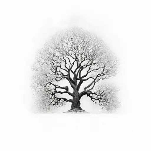 Need to get a black and white family tree tattoo. Idea is old oak type tree without leaves and entwined with all the bra tattoo design idea