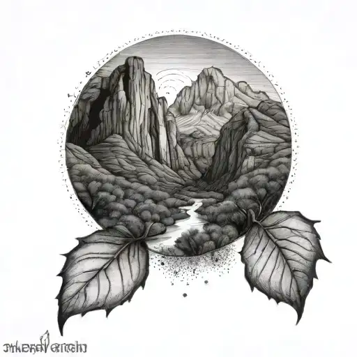 zion national park tattoo design idea