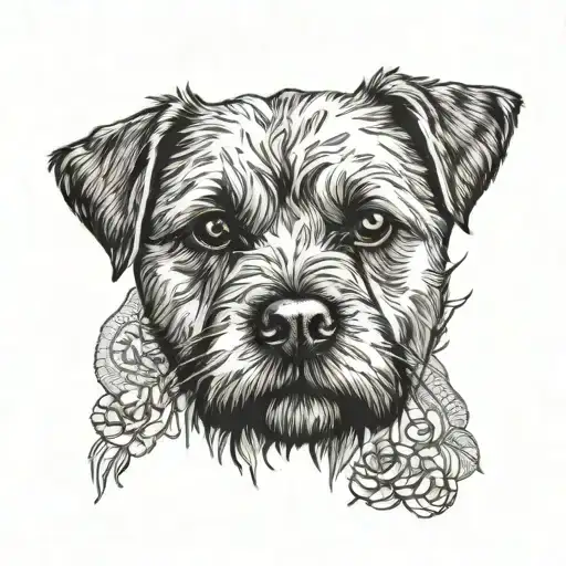 border terrier dog tattoo design idea