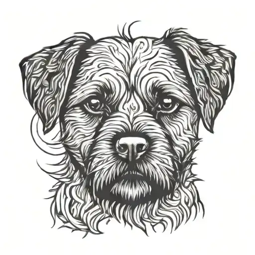 border terrier dog tattoo design idea