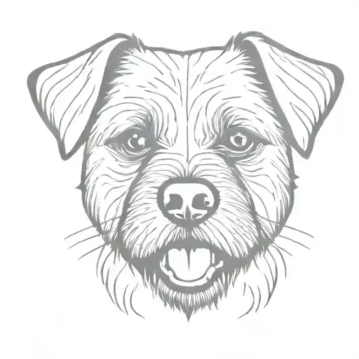 border terrier dog tongue out tattoo design idea