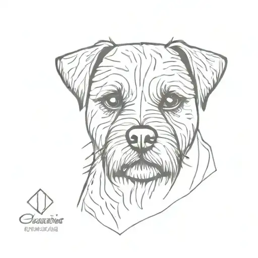border terrier dog tattoo design idea