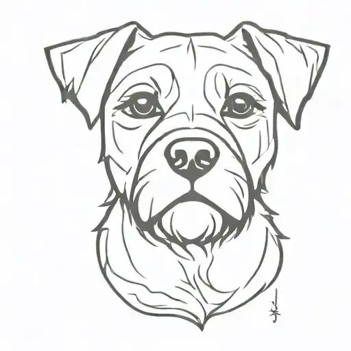 Border terrier dog tattoo design idea