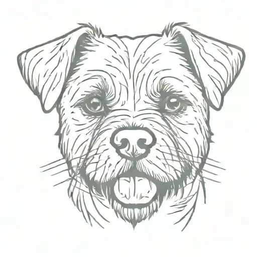 border terrier dog tongue out tattoo design idea