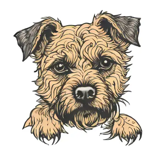 Border Terrier dog tattoo design idea