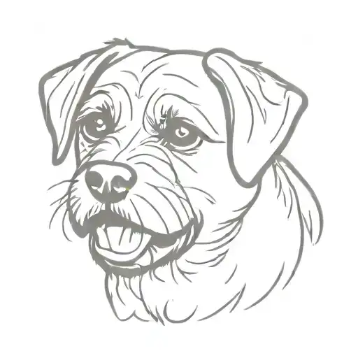 Border Terrier dog tongue out tattoo design idea