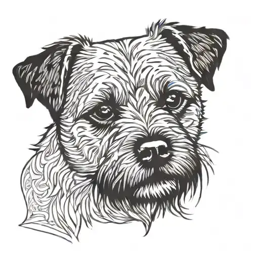 border terrier dog tattoo design idea