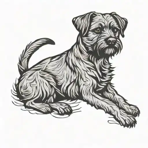 border terrier dog tattoo design idea