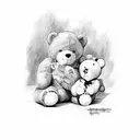 name logan with teddy bear tattoo design idea
