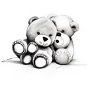 name logan with teddy bear tattoo design idea