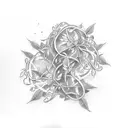 ray of light and vines tattoo design idea