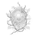 ray of light and vines tattoo design idea