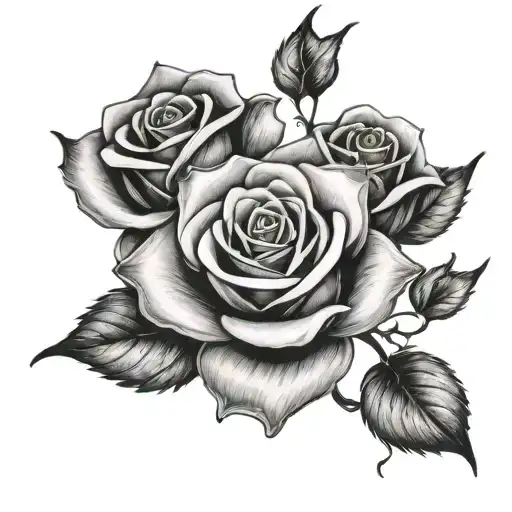 Tinky Winky super nana rose intertwined tattoo design idea