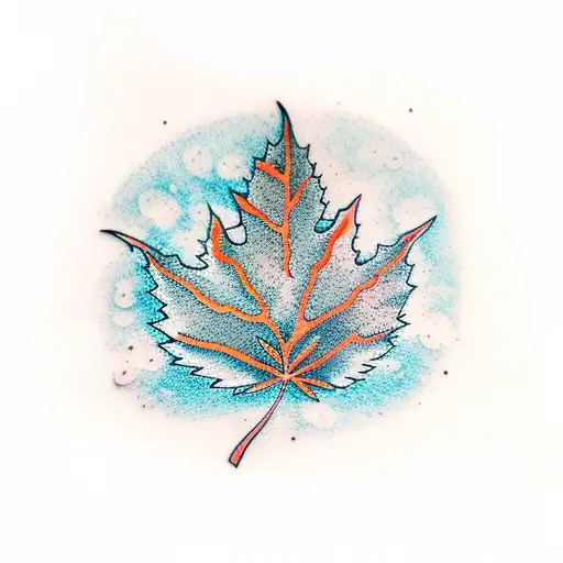 orange and black winter leaf for man arm tattoo design idea