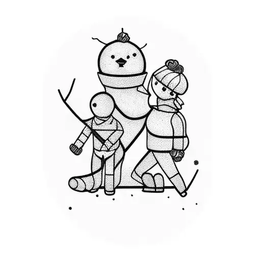 stick figure family tattoo design idea