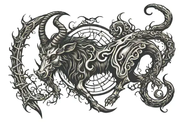 Capricorn symbol tattoo design idea