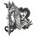 Anubis Horus scales of justice tattoo design idea