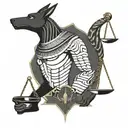 Anubis Horus scales of justice tattoo design idea