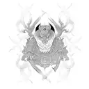 nordic and Japanese mixed sleeve tattoo design idea