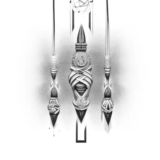 three vertical lines on biceps signifying power wisdom and divine knowledge  tattoo design idea