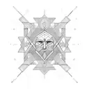 three vertical lines on biceps signifying power wisdom and divine knowledge  tattoo design idea