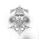 three vertical lines on biceps signifying power wisdom and divine knowledge  tattoo design idea