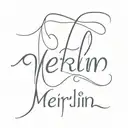 'Merlin' written tattoo design idea