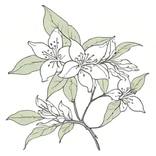 Brazilian Jasmin with the name "Claudialine" tattoo design idea