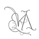 initial "K" and a heart tattoo design idea