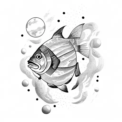 fish as an astronaut tattoo design idea