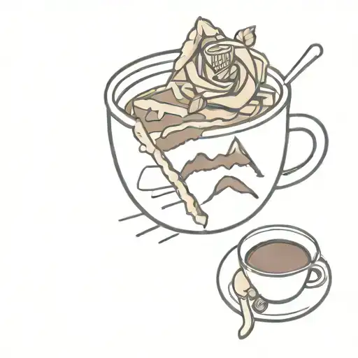 twin peaks cherry pie and cup of coffee tattoo design idea