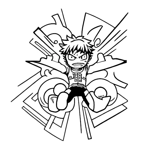 midoriya izuku, rock lee, tanjiro kamado, hinada shoyo. separados tattoo design idea