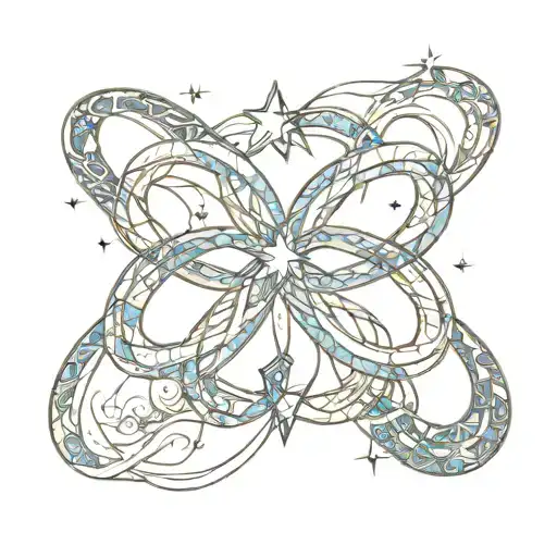 infinity symbol with a star tattoo design idea